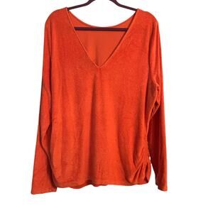 Anthro Saturday Sunday Coral Top Soft Terry Shirt 2X Plus Size Athleisure
